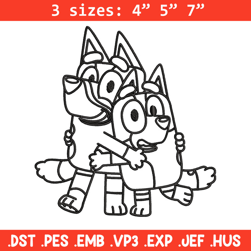 Mom and Dad Bluey Coloring Pages Embroidery, Bluey Embroidery, Embroidery File, cartoon design, Digital download..jpg