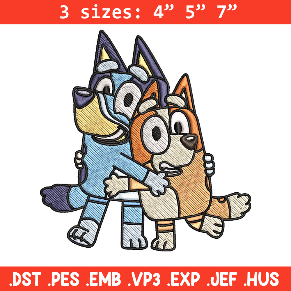 Mom and Dad Bluey Embroidery, Bluey Embroidery, Embroidery File, cartoon design, cartoon shirt, Digital download..jpg