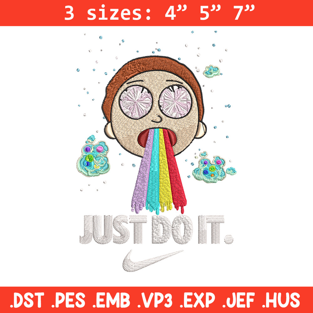 Morty Smith Just Rick It Embroidery design, Cartoon Embroidery, Logo Nike design, Embroidery file, Instant download..jpg