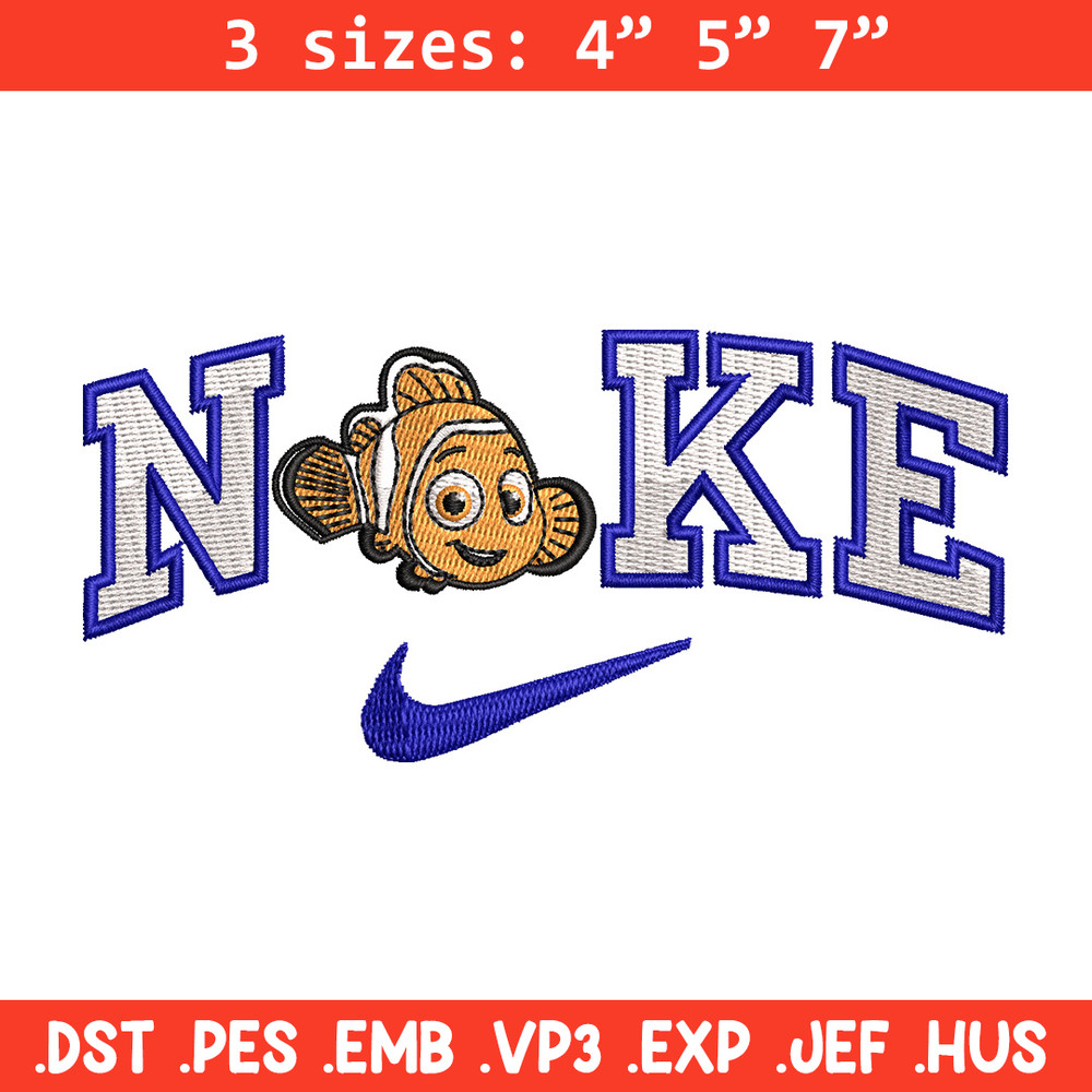 Nike fish cartoon embroidery design, Cartoon embroidery, Nike design, Embroidery shirt, Embroidery file,Digital download.jpg
