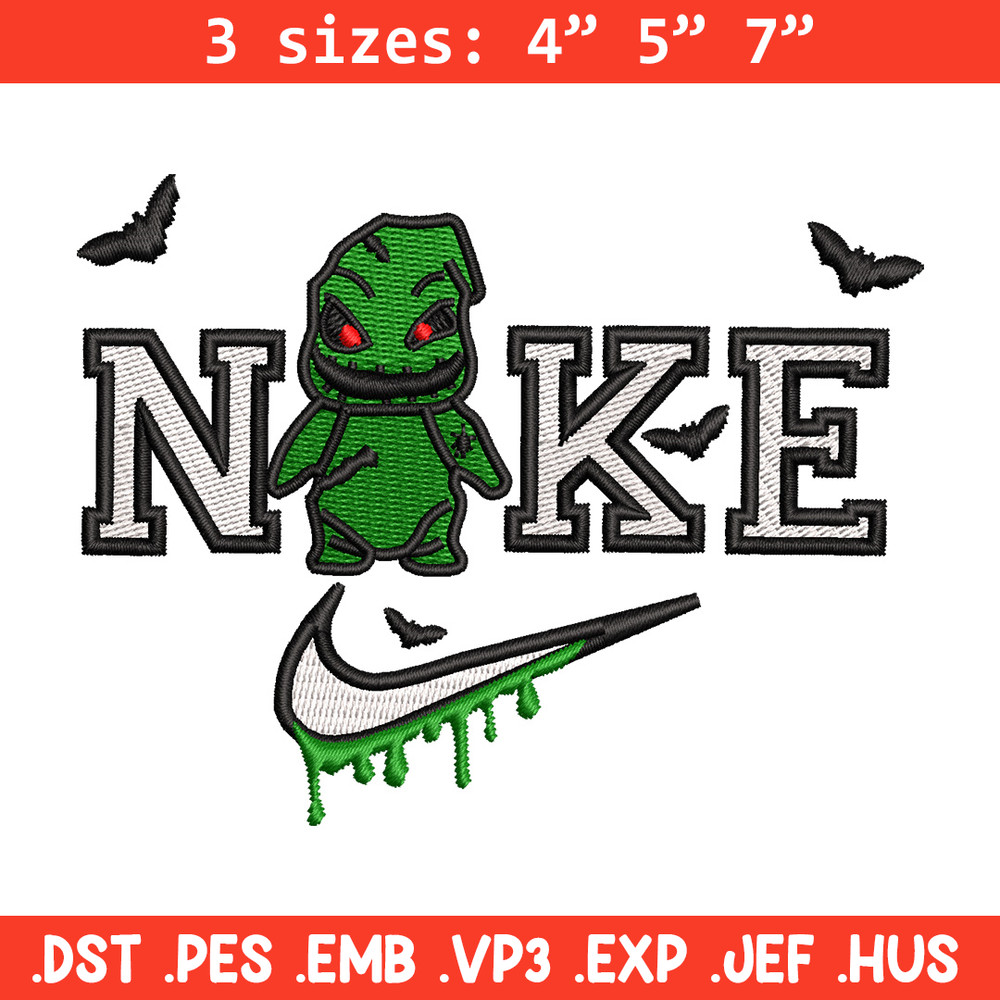 Nike oogie boogie embroidery design, Horror embroidery, Nike design, Embroidery shirt, Embroidery file, Digital download.jpg