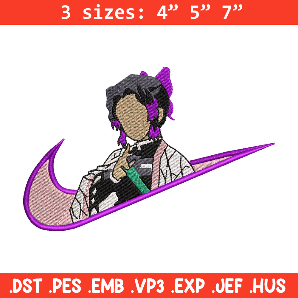 Nike Shinobu embroidery design, Kimetsu no Yaiba embroidery, Nike design, anime design, anime shirt, Digital download.jpg