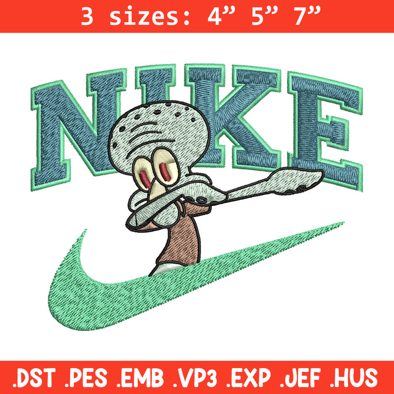 Nike Squidward Embroidery Design, Spongebob Embroidery, Nike Embroidery, Embroidery File, Logo shirt, Digital download.jpg