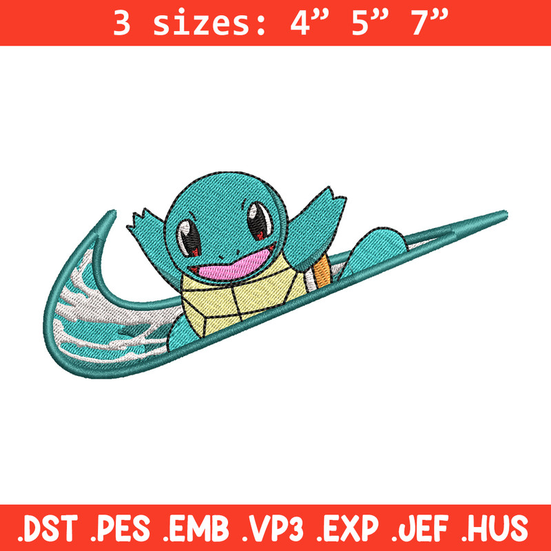 Nike Squirtle embroidery design, Pokemon embroidery, Nike design, anime design, anime shirt, Digital download.jpg