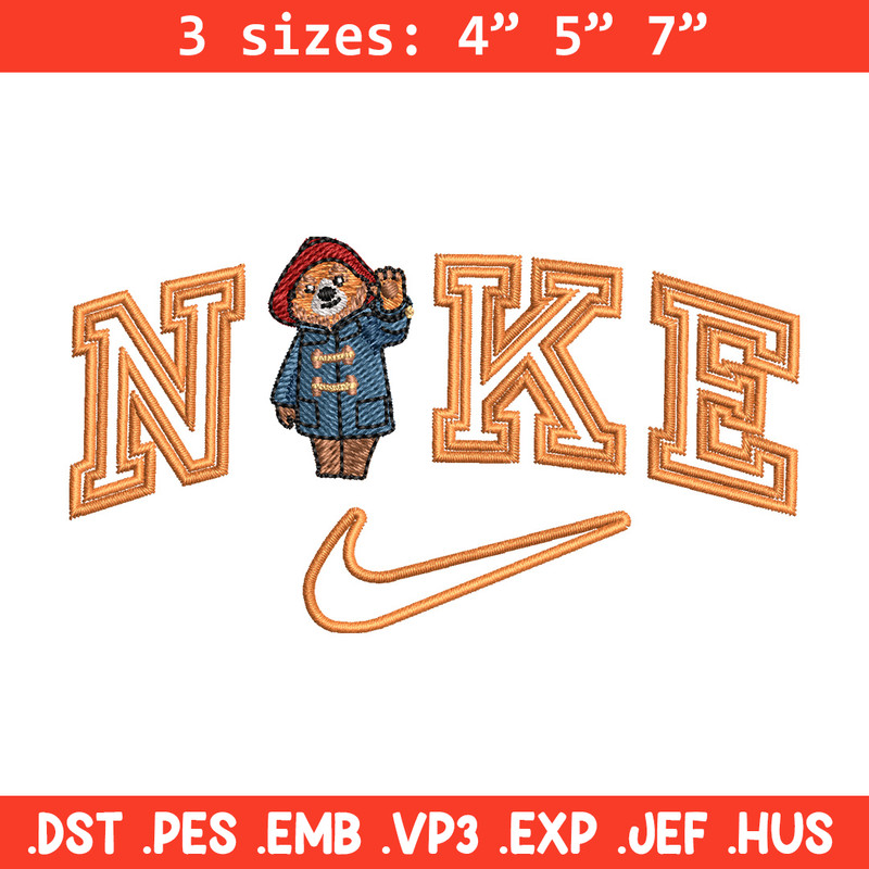 Nike x bear embroidery design, Bear embroidery, Nike design, Embroidery shirt, Embroidery file,Digital download.jpg