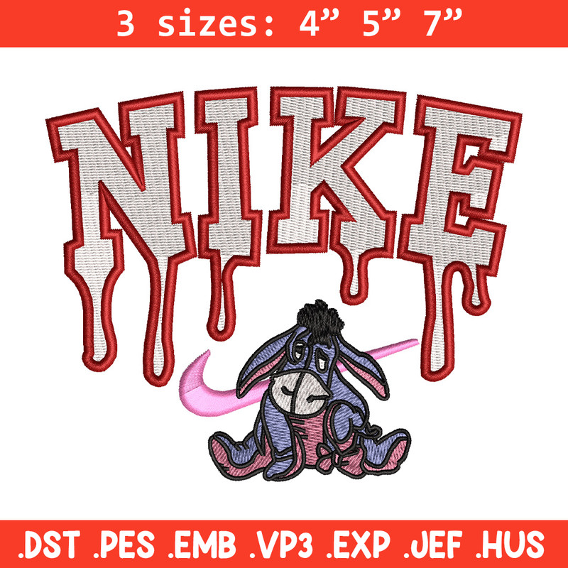 Nike x donkey embroidery design, Eeyore embroidery, Nike design, Embroidery shirt, Embroidery file, Digital download.jpg