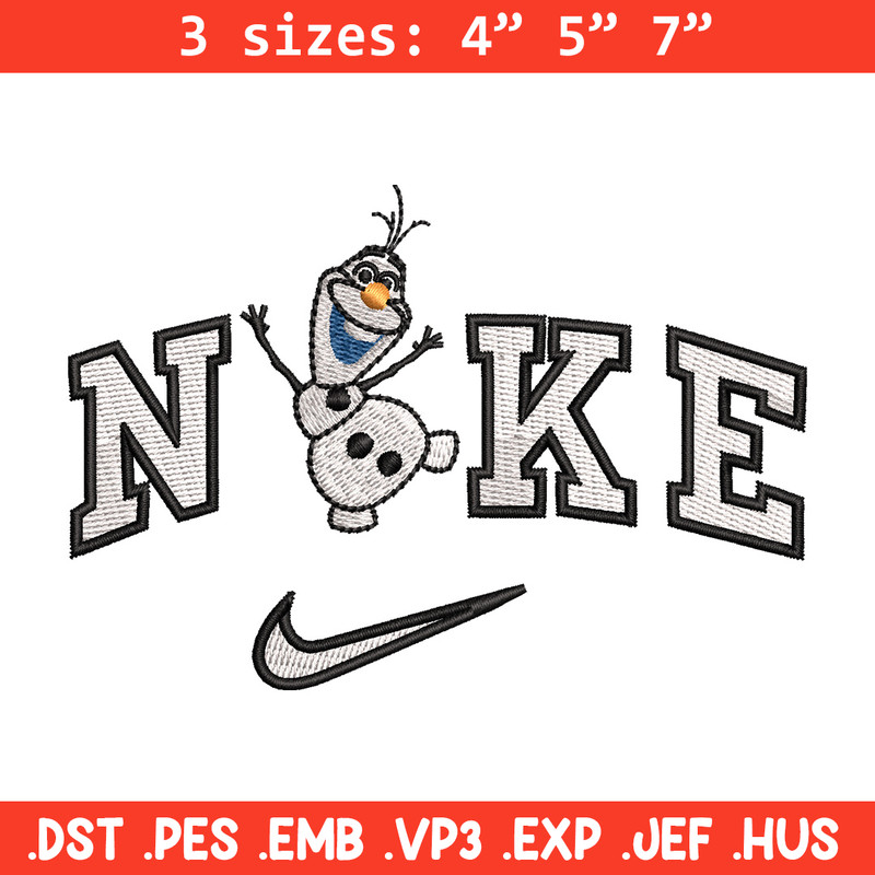 Nike x olaf embroidery design, Disney embroidery, Nike design, Embroidery shirt, Embroidery file, Digital download.jpg