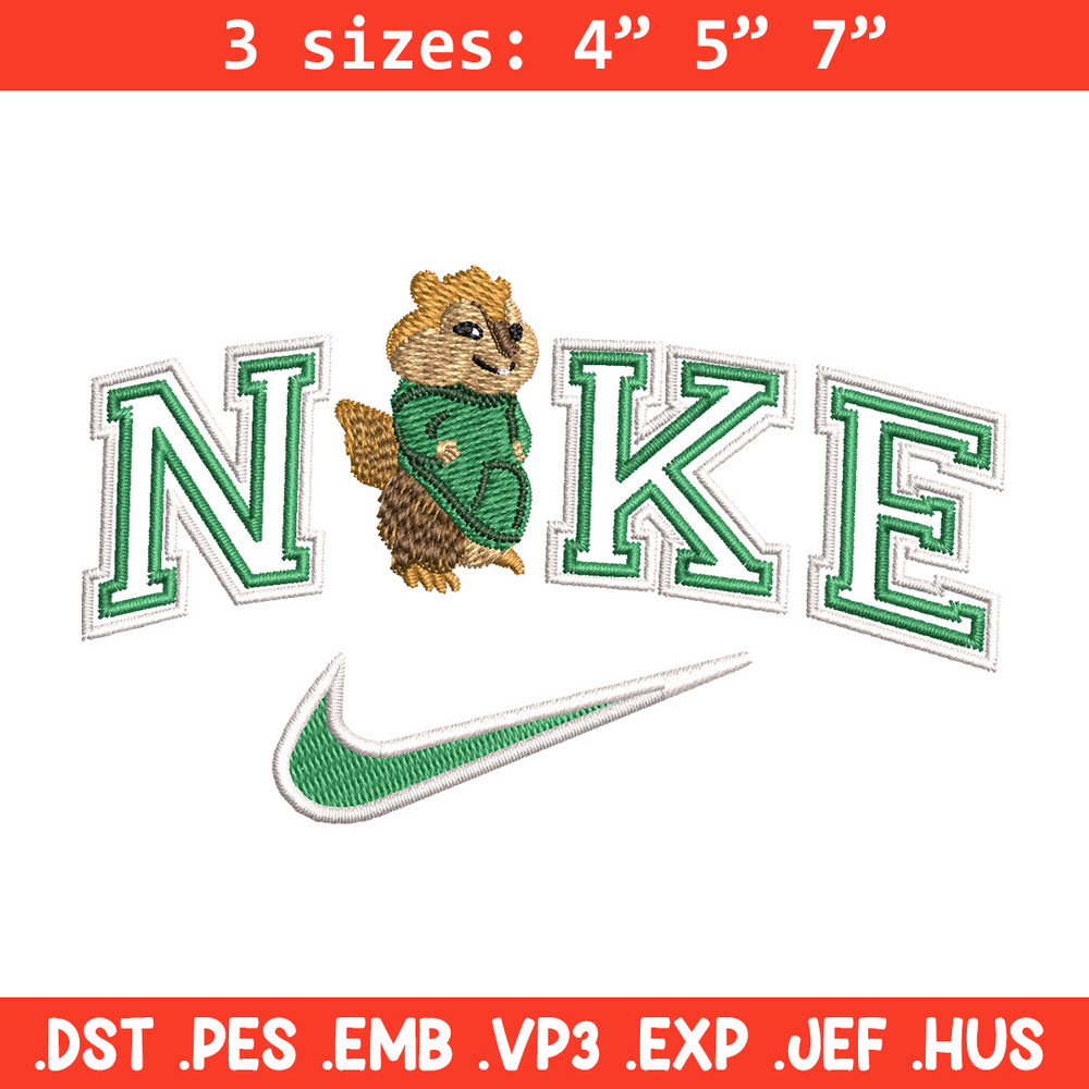 Nike x squirrel embroidery design, squirrel embroidery, Nike design, Embroidery shirt, Embroidery file,Digital download.jpg