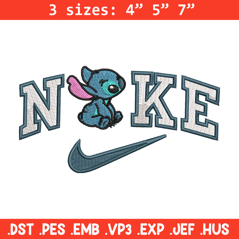 Nike x stitch cute embroidery design, Stitch embroidery,Nike design, Embroidery shirt, Embroidery file, Digital download.jpg