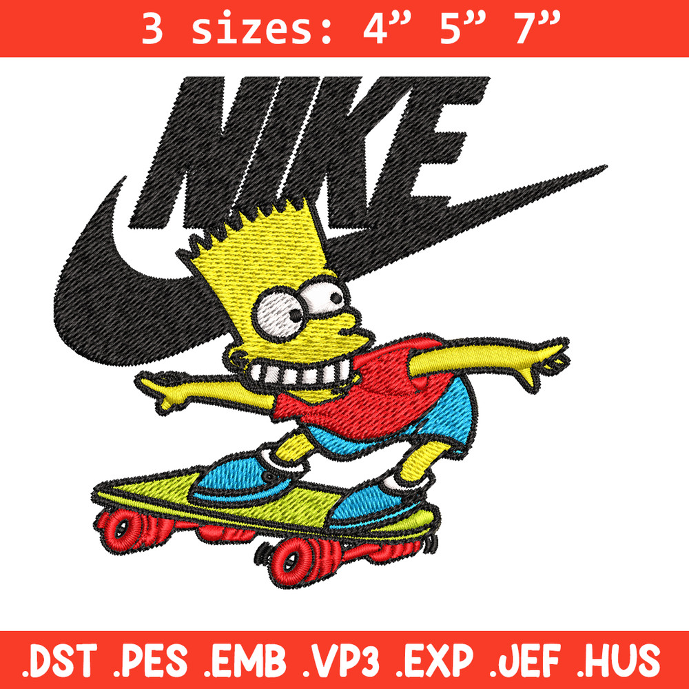 Simpson funny Nike Embroidery design, Simpson cartoon Embroidery, Nike design, Embroidery file, Instant download..jpg