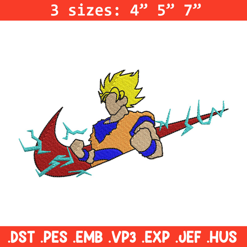 Songoku nike embroidery design, Dragon ball embroidery, Nike design, anime design, anime shirt, Digital download.jpg