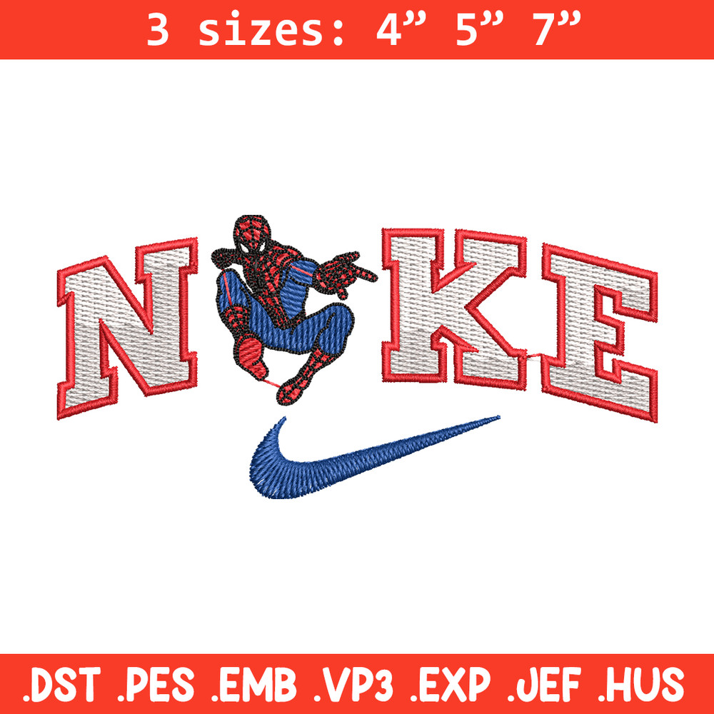 spaiderman nike embroidery design, spaiderman embroidery, logo design, logo shirt, digital download.jpg