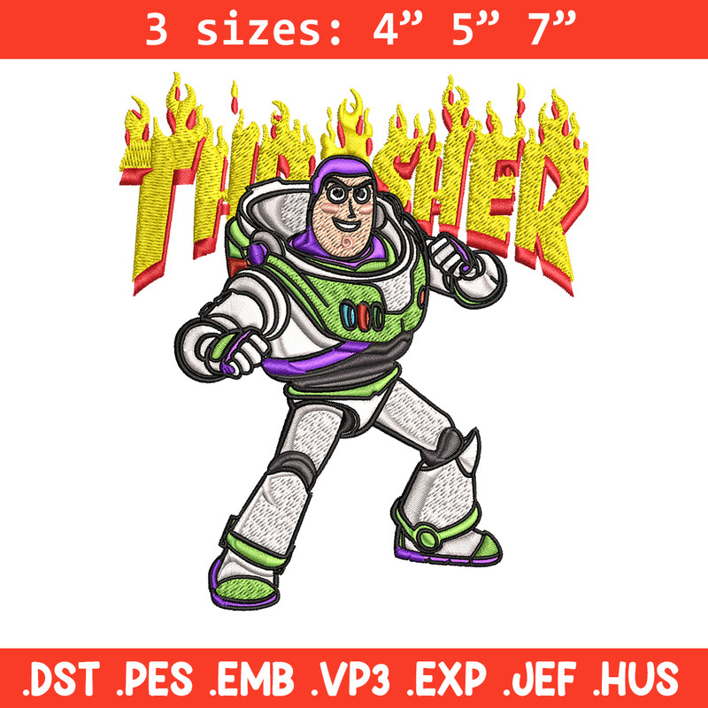 Thrasher Buzz Lightyear Embroidery design, Buzz Lightyear Embroidery, cartoon design, Embroidery File, Instant download..jpg