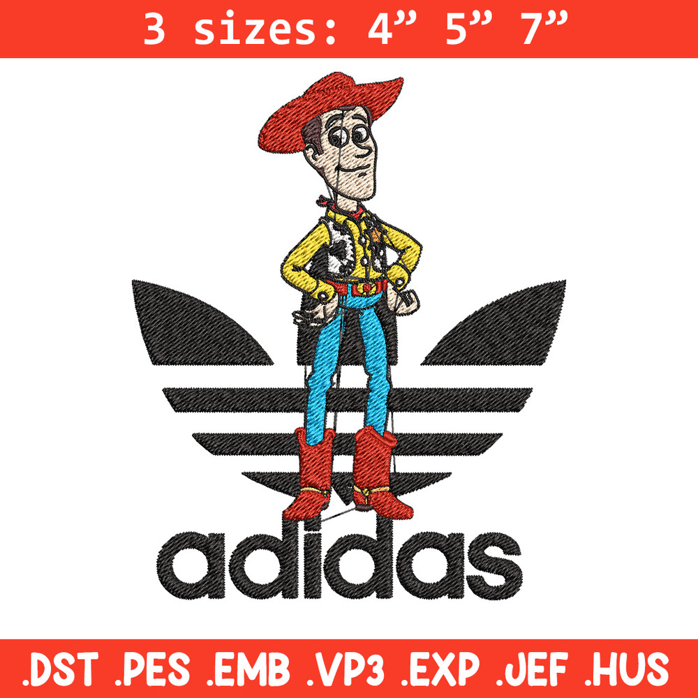Woody adidas Embroidery Design, Adidas Embroidery, Embroidery File, Brand Embroidery, Logo shirt, Digital download.jpg