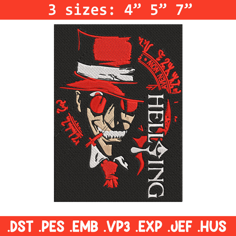 Alucard Poster Embroidery Design, Hellsing Embroidery, Embroidery File, Anime Embroidery, Anime shirt, Digital download.jpg
