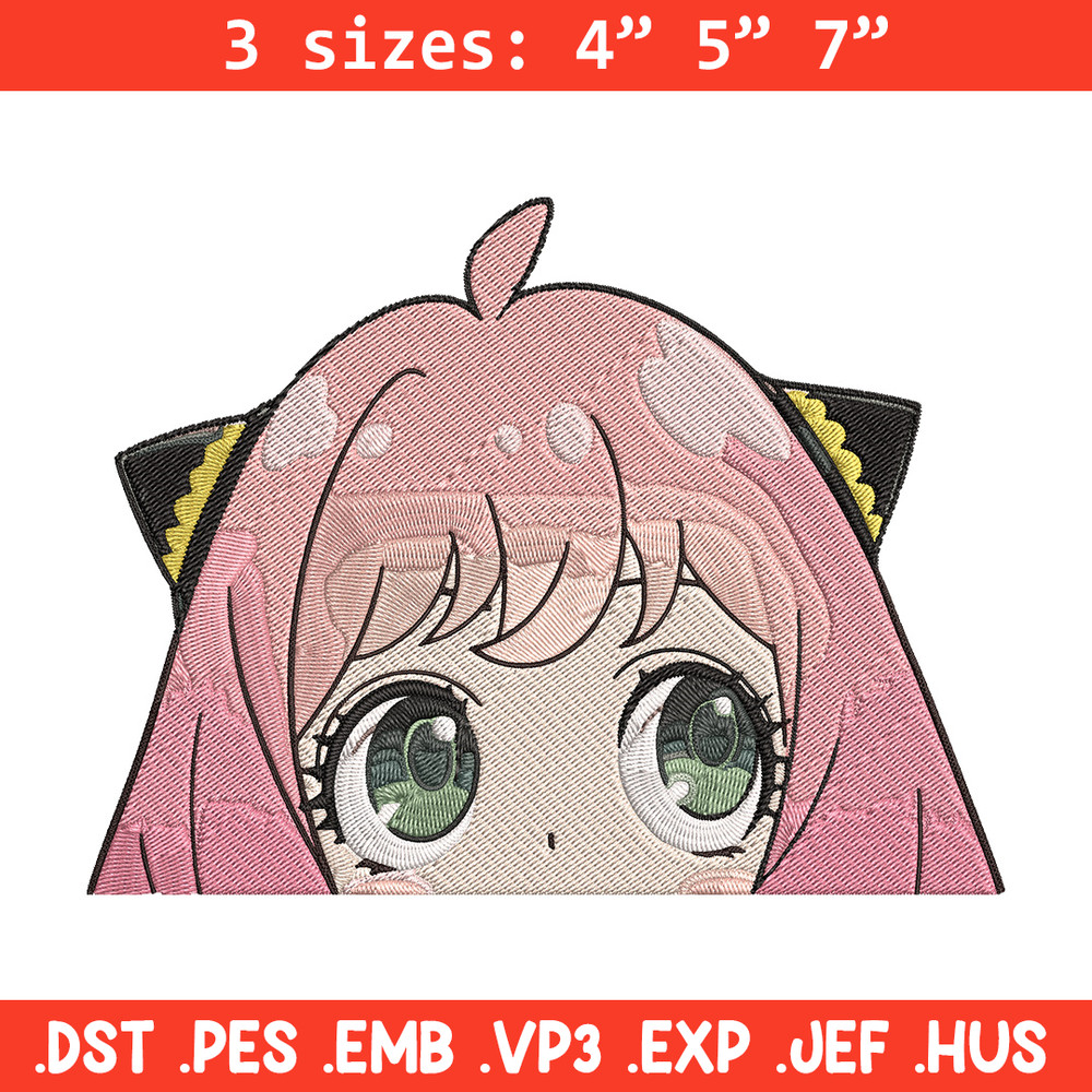 Anya Peek Embroidery Design, Spy x family Embroidery, Embroidery File, Anime Embroidery, Anime shirt, Digital download..jpg