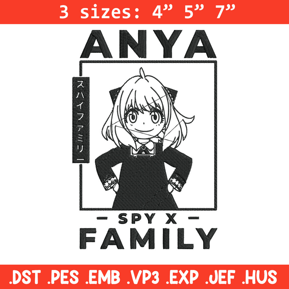 Anya poster Embroidery Design, Spy x family Embroidery, Embroidery File, Anime Embroidery, Anime shirt, Digital download.jpg