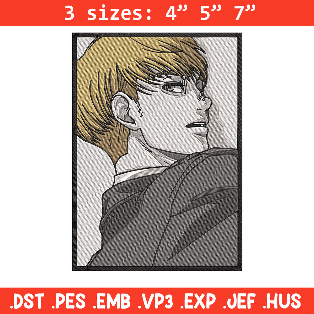 Armin Arlert Embroidery Design, Aot Embroidery, Embroidery File, Anime Embroidery, Anime shirt, Digital download.jpg
