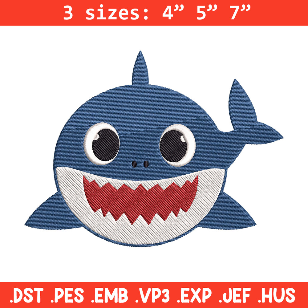 Baby Shark Embroidery Design, Shark Embroidery, cartoon shirt, Embroidery File, Embroidery design, Digital download..jpg