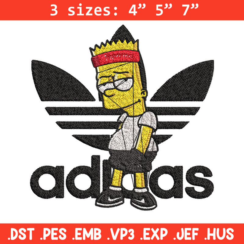 Bart adidas Embroidery Design, Adidas Embroidery, Embroidery File, Brand Embroidery, Logo shirt, Digital download.jpg