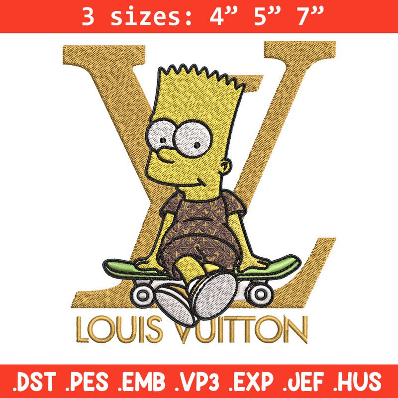 Bart simpson lv Embroidery Design, LV Embroidery, Embroidery File, Logo shirt, Sport Embroidery, Digital download.jpg