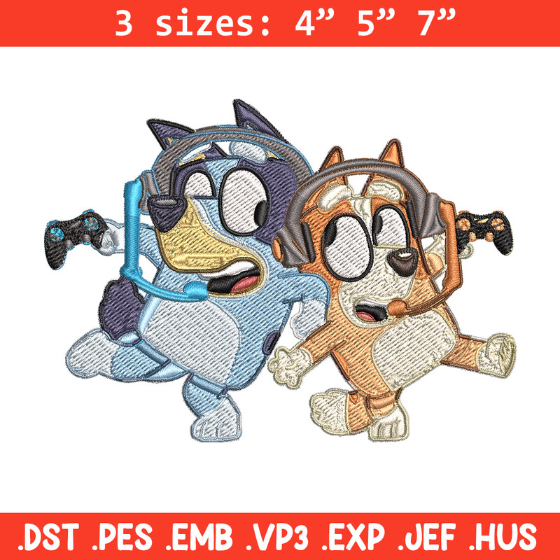 Bluey bingo headphones Embroidery, Bluey Embroidery, Embroidery File, cartoon shirt, cartoon design, Digital download..jpg