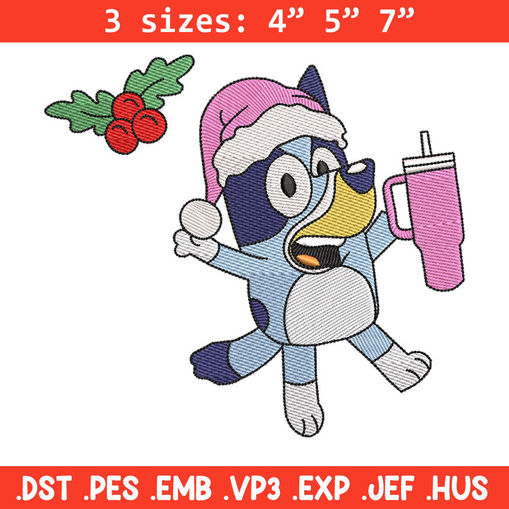 Bluey chrismas embroidery design, Bluey embroidery, Chrismas design, Embroidery file, Embroidery shirt,Digital download.jpg