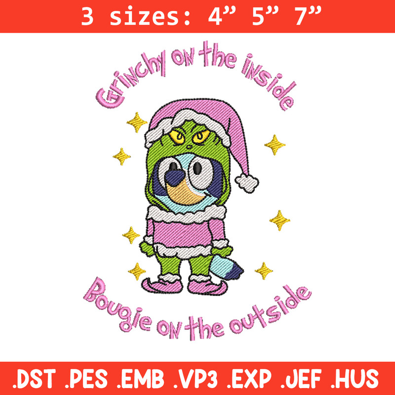 Bluey grinchy embroidery design, Bluey embroidery, Chrismas design, Embroidery file, Embroidery shirt,Digital download.jpg