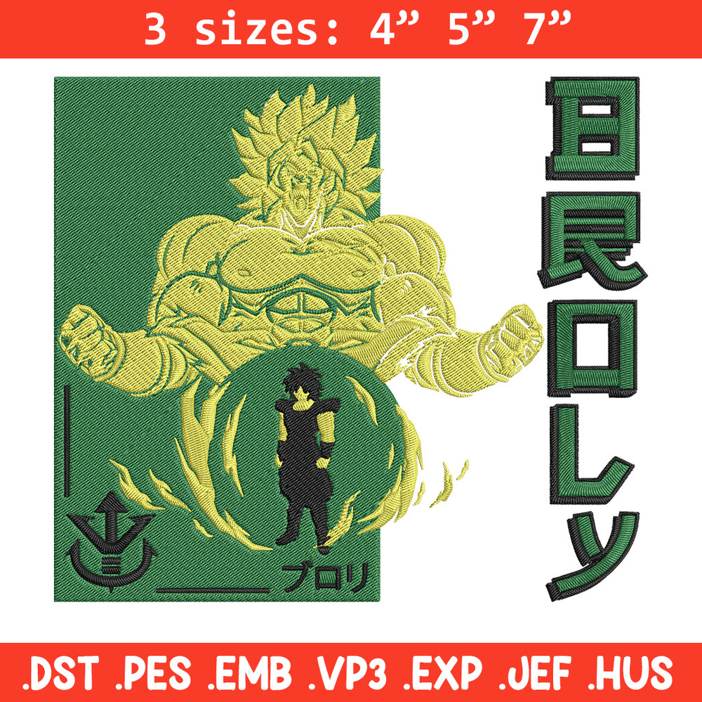 Broly poster Embroidery Design, Dragonball Embroidery, Embroidery File, Anime Embroidery, Anime shirt, Digital download.jpg