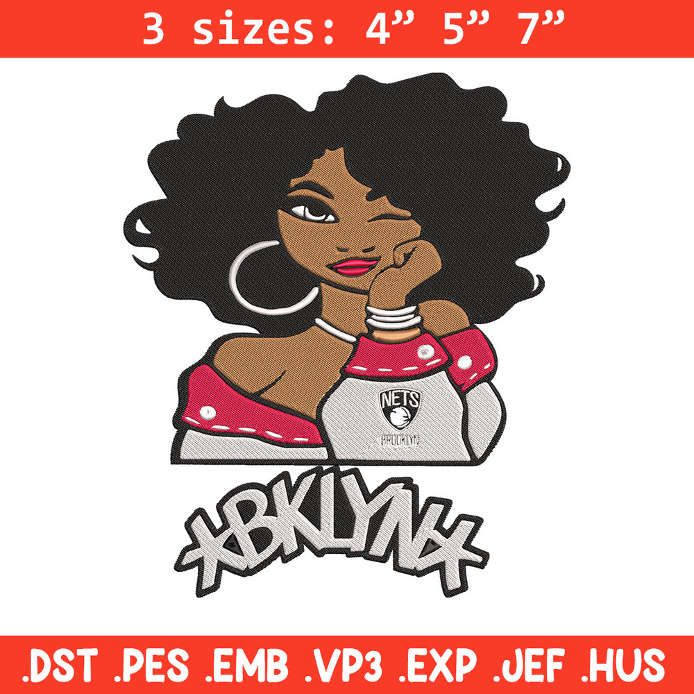 Brooklyn Nets girl embroidery design, NBA embroidery, Sport embroidery, Logo sport embroidery, Embroidery design..jpg