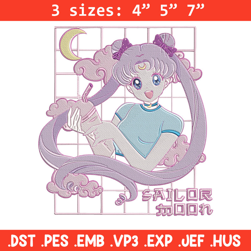 Chibi moon Embroidery Design, Sailor moon Embroidery, Embroidery File, Anime Embroidery, Anime shirt, Digital download.jpg