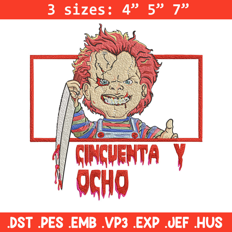 Chucky box Embroidery Design, Horror Embroidery, Embroidery File, Anime Embroidery, Anime shirt, Digital download.jpg