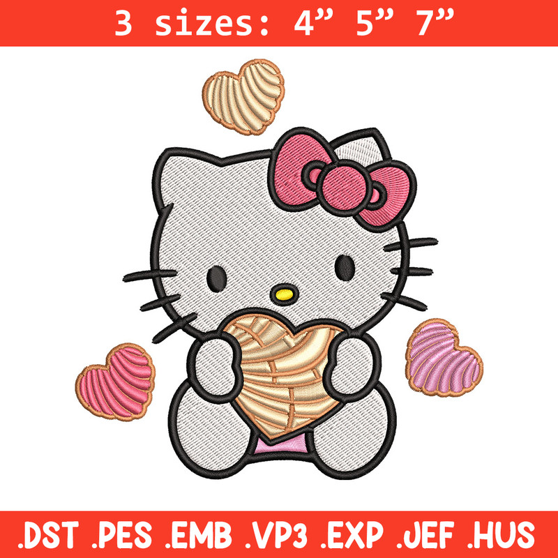 Concha Hello Kitty Embroidery Design, Hello Kitty cartoon Embroidery, Embroidery File, Cartoon shirt, Digital download..jpg