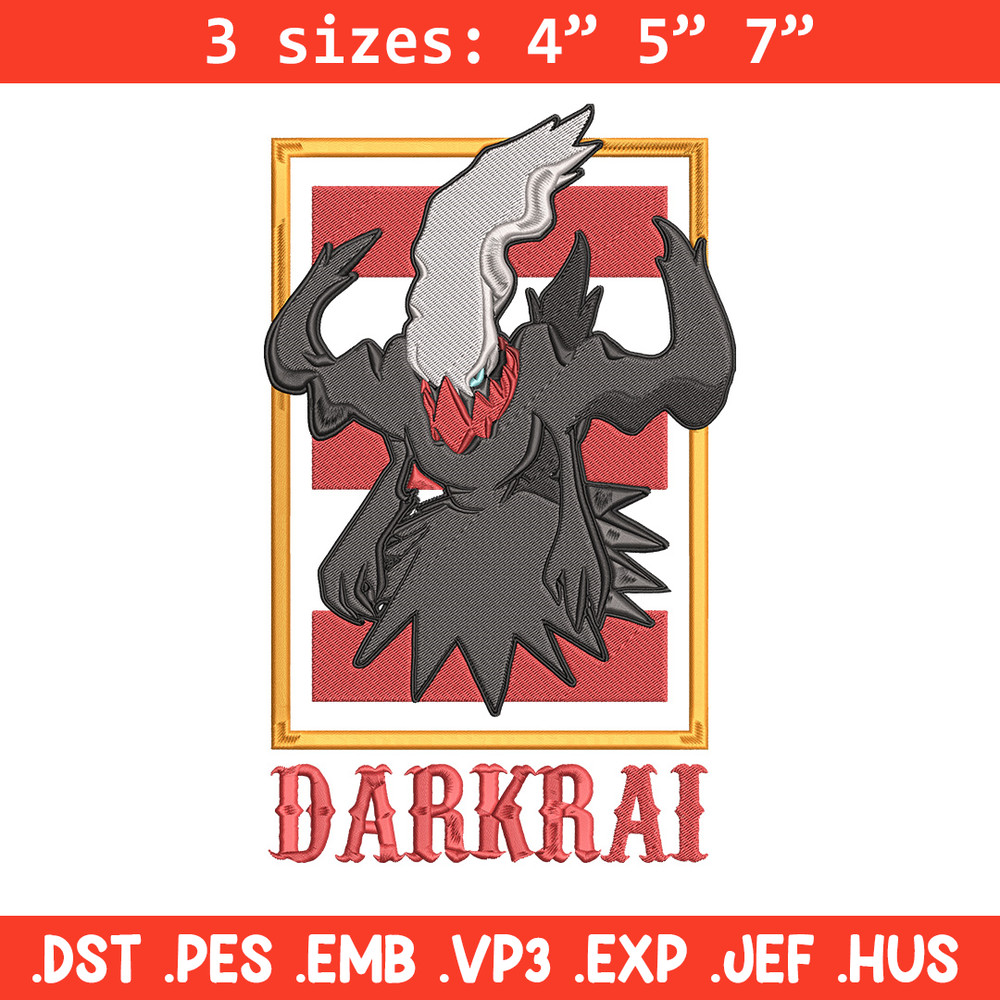 Darkrai poster Embroidery Design, Pokemon Embroidery, Embroidery File, Anime Embroidery, Anime shirt, Digital download.jpg