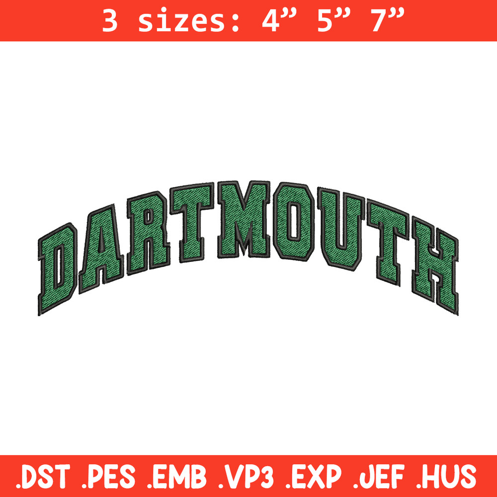 Dartmouth logo embroidery design, Baseball embroidery, Sport embroidery, logo sport embroidery, Embroidery design.jpg