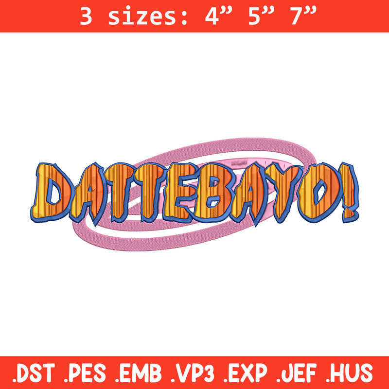 Dattebayo Embroidery Design, Naruto Embroidery, Embroidery File, Anime Embroidery, Anime shirt, Digital download.jpg