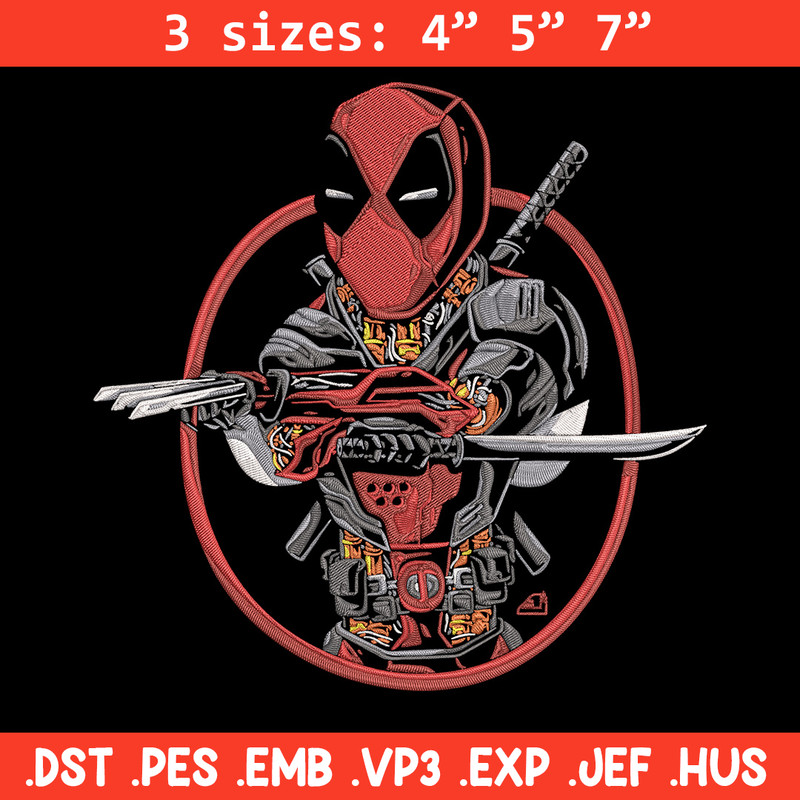 Deadpool circle Embroidery Design, Deadpool Embroidery, Embroidery File, Anime Embroidery, Anime shirt, Digital download.jpg