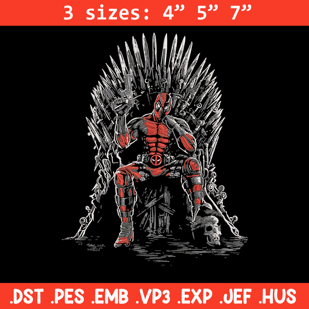 Deadpool king Embroidery Design, Deadpool Embroidery, Embroidery File, Anime Embroidery, Anime shirt, Digital download.jpg