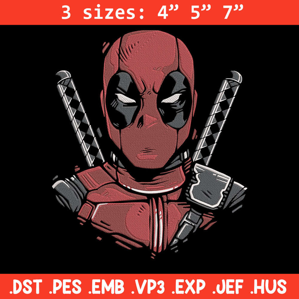 Deadpool poster Embroidery Design, Deadpool Embroidery, Embroidery File, Anime Embroidery, Anime shirt, Digital download.jpg