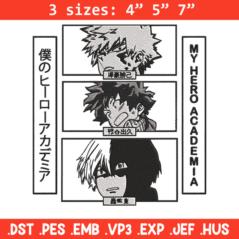 Deku friends Embroidery Design, Mha Embroidery, Embroidery File, Anime Embroidery, Anime shirt, Digital download..jpg