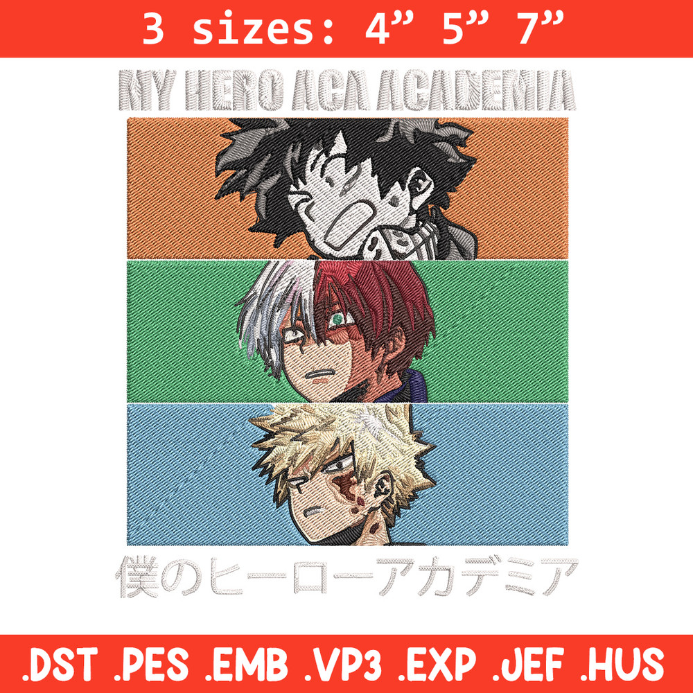 Deku friends Embroidery Design, Mha Embroidery, Embroidery File, Anime Embroidery, Anime shirt, Digital download.jpg