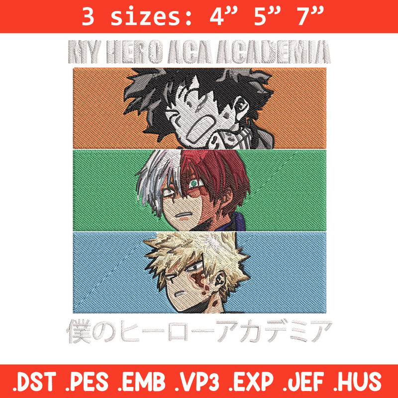 Deku friends Embroidery Design, Mha Embroidery, Embroidery File, Anime Embroidery, Anime shirt, Digital download.jpg