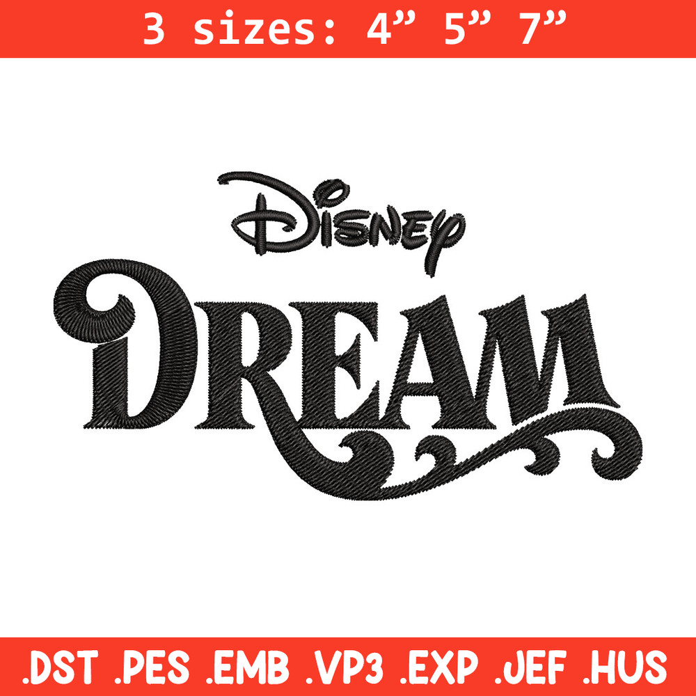 Disney Dream Embroidery Design, Disney logo Embroidery, Embroidery File, Embroidery design, Digital download..jpg