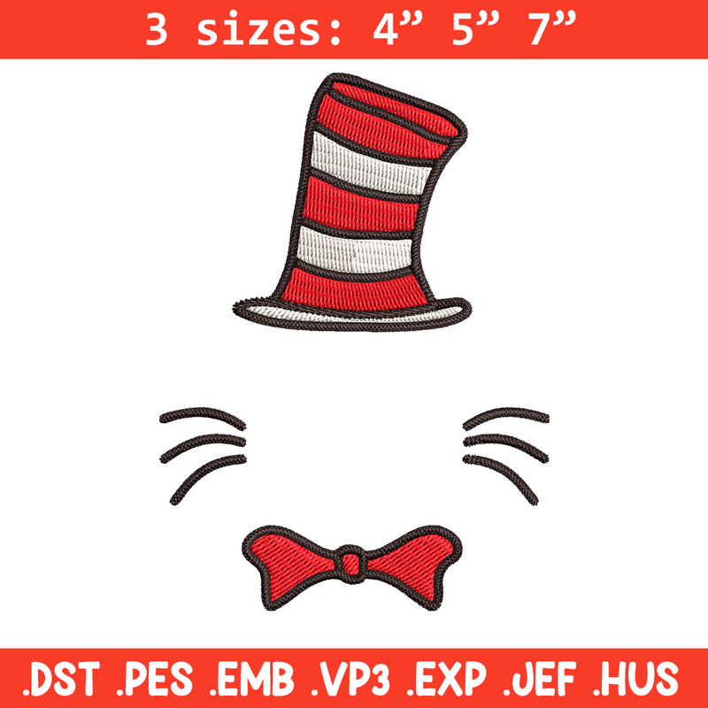 Dr Seuss Hat Embroidery Design, Dr seuss Embroidery, Embroidery File, logo shirt, Embroidery design, Digital download.jpg