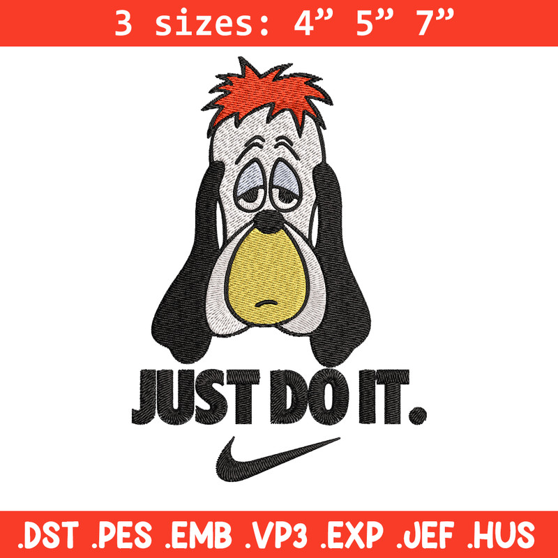 Droopy Just Rick It Embroidery design, Cartoon funny Embroidery, Logo Nike design, Embroidery file, Instant download..jpg