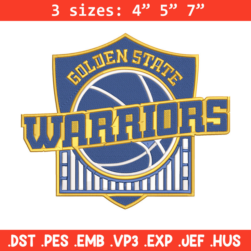 Golden State Warriors logo embroidery design, NBA embroidery,Sport embroidery, Embroidery design,Logo sport embroidery.jpg