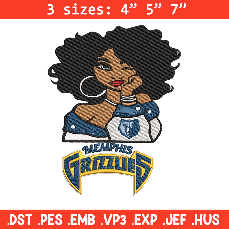 Memphis Grizzlies girl embroidery design, NBA embroidery,Sport embroidery,Embroidery design, Logo sport embroidery.jpg