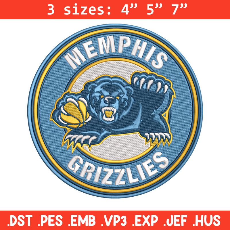 Memphis Grizzlies logo embroidery design,NBA embroidery,Sport embroidery,Embroidery design, Logo sport embroidery..jpg