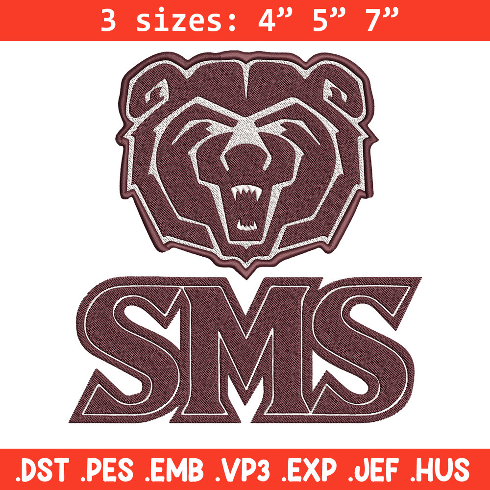 Missouri State logo embroidery design, College embroidery, Sport embroidery, logo sport embroidery, Embroidery design.jpg