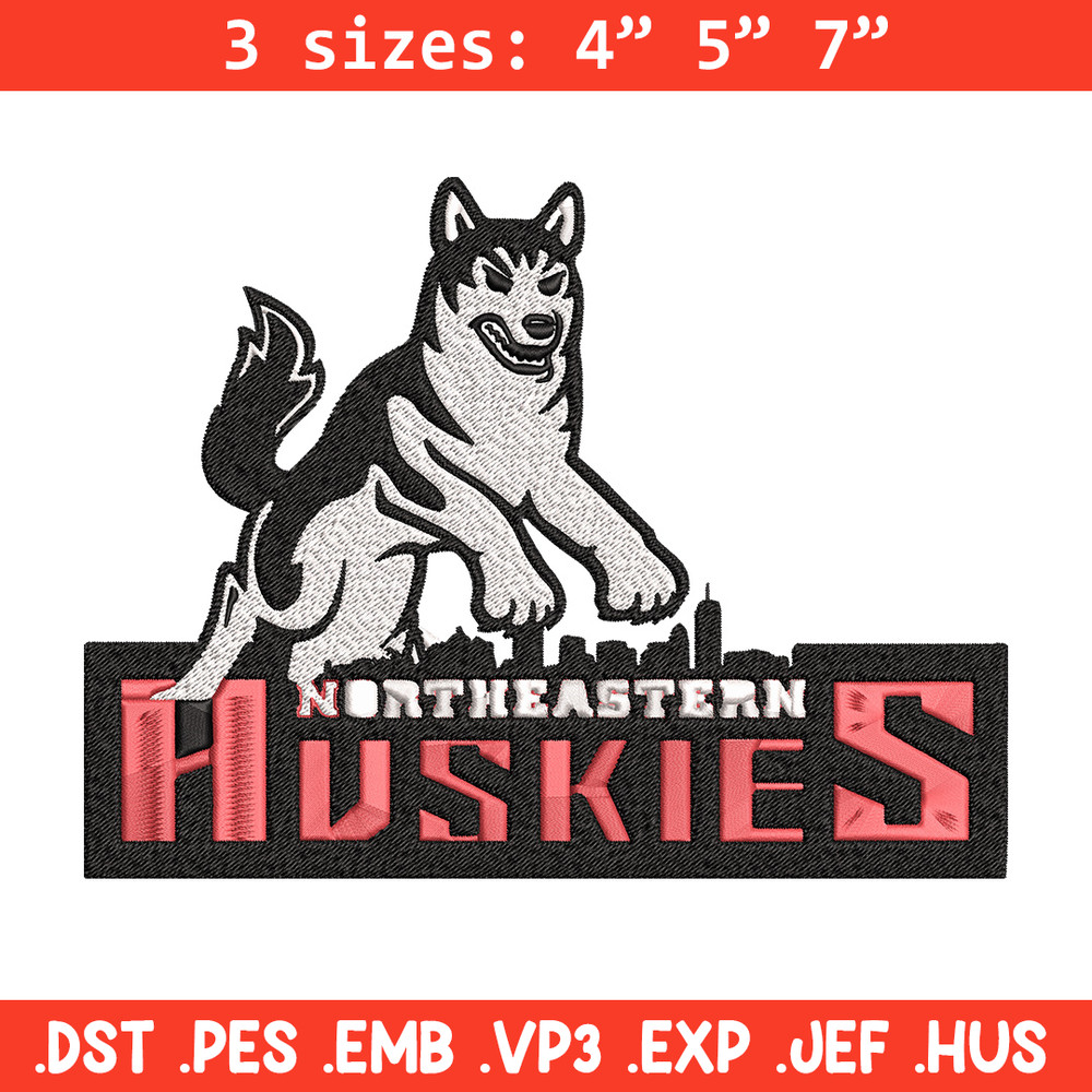 Northeastern Logo embroidery design, Logo embroidery, Sport embroidery, logo sport embroidery, Embroidery design.jpg